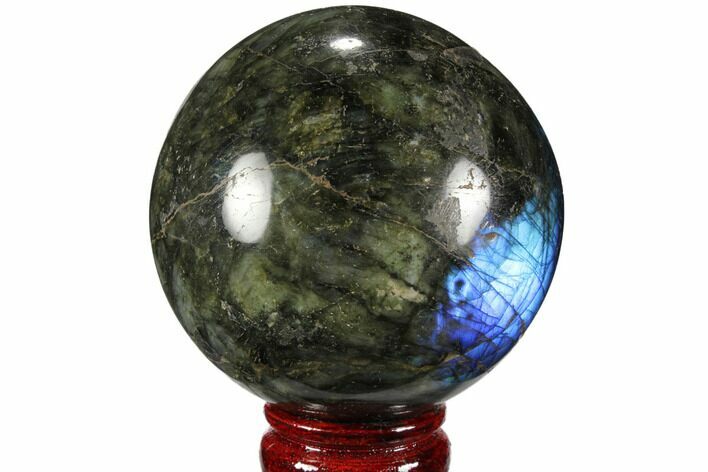 Flashy, Polished Labradorite Sphere - Great Color Play #99388